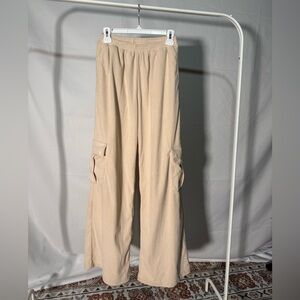 Princess Polly Cream Ribbed Pants